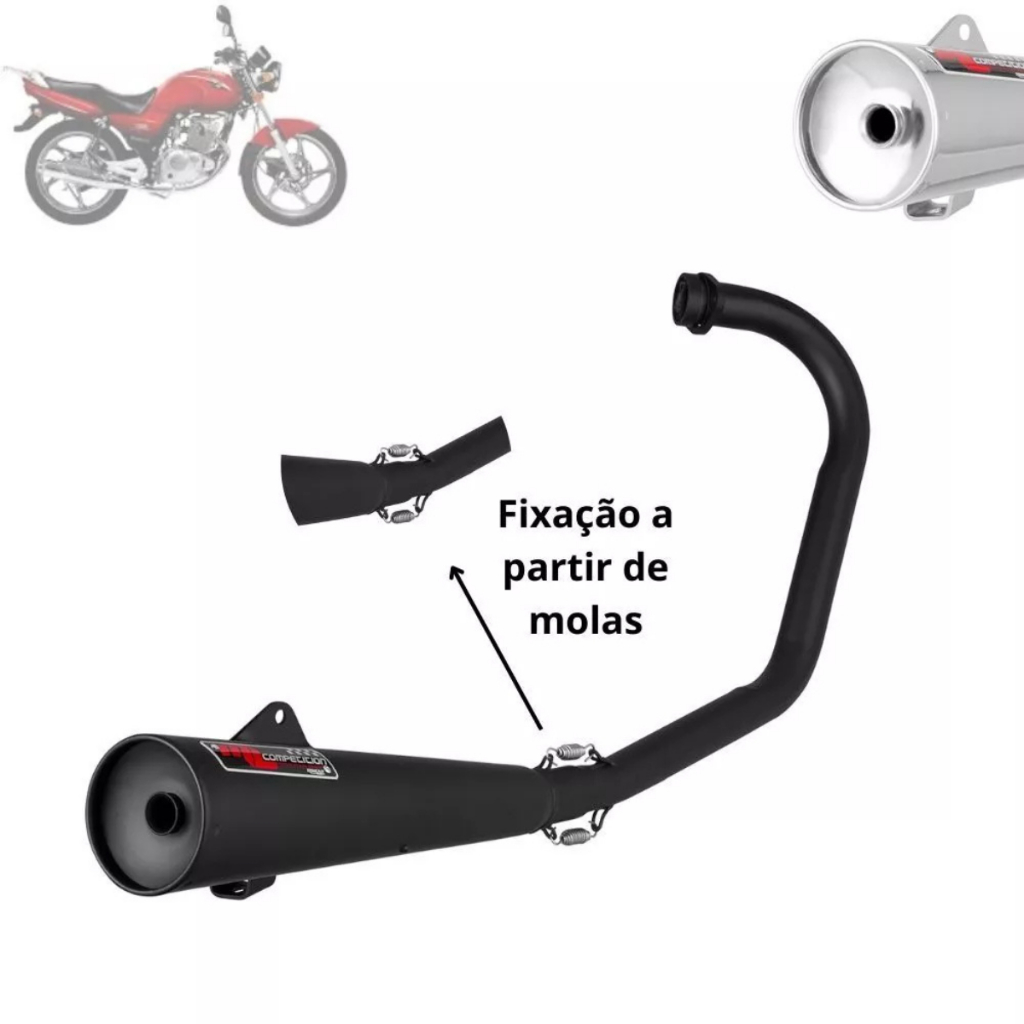 Escapamento ML Competition Curto Super Adventure Suzuki Yes 125 2005 2006 2007 2008 2009 2010