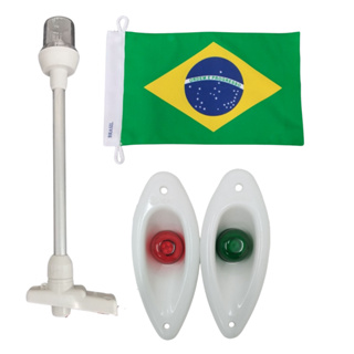 Kit Mastro Alcançado Alumínio Luz olho de Tubarão Branco Bandeira Uso Obrigatório Nas Embarcações Náuticas Barcos Lancha em Oferta na Shopee