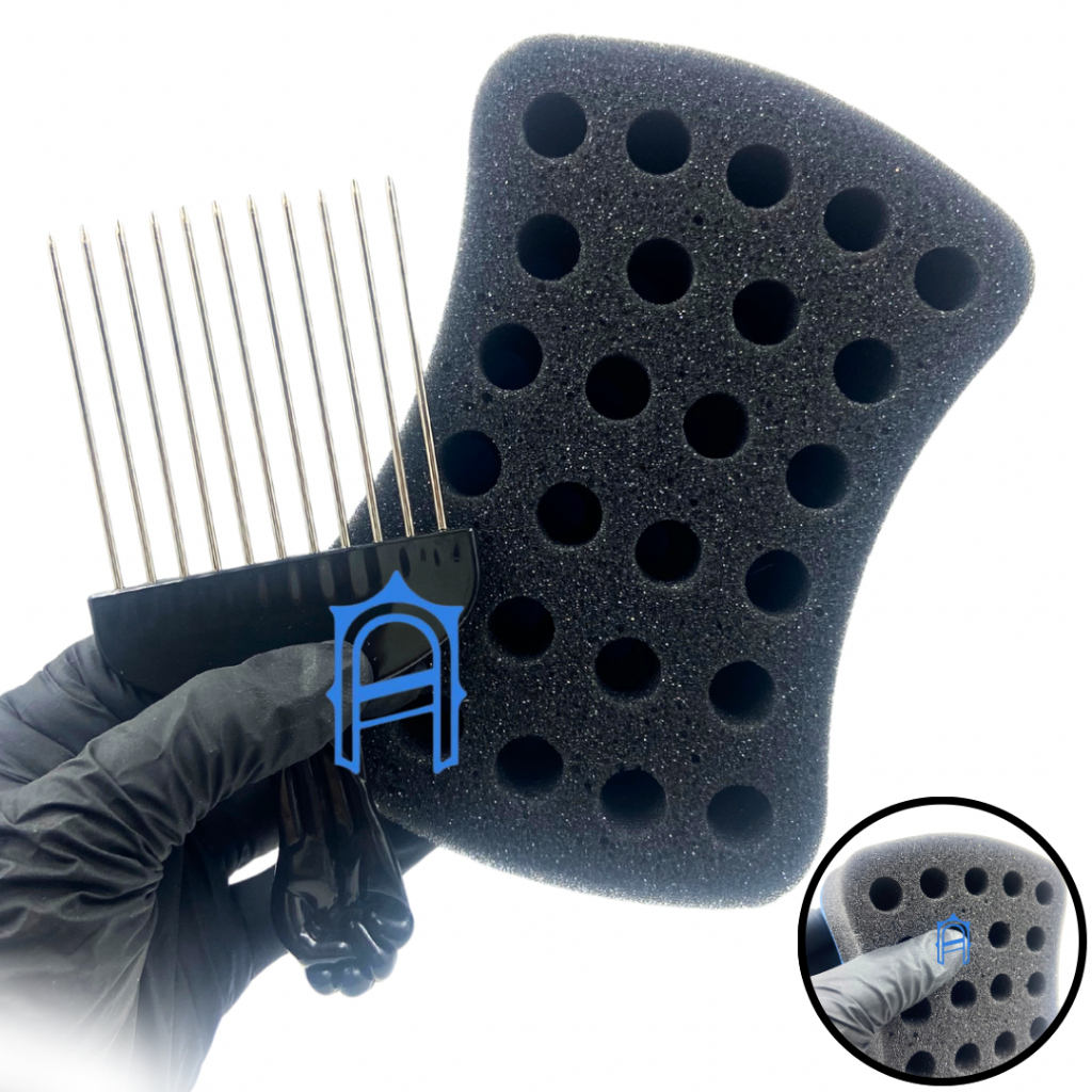 Esponja Nudred P + Garfo Pente AfroHair Buchinha de Enrolar Cabelo em Oferta na Shopee