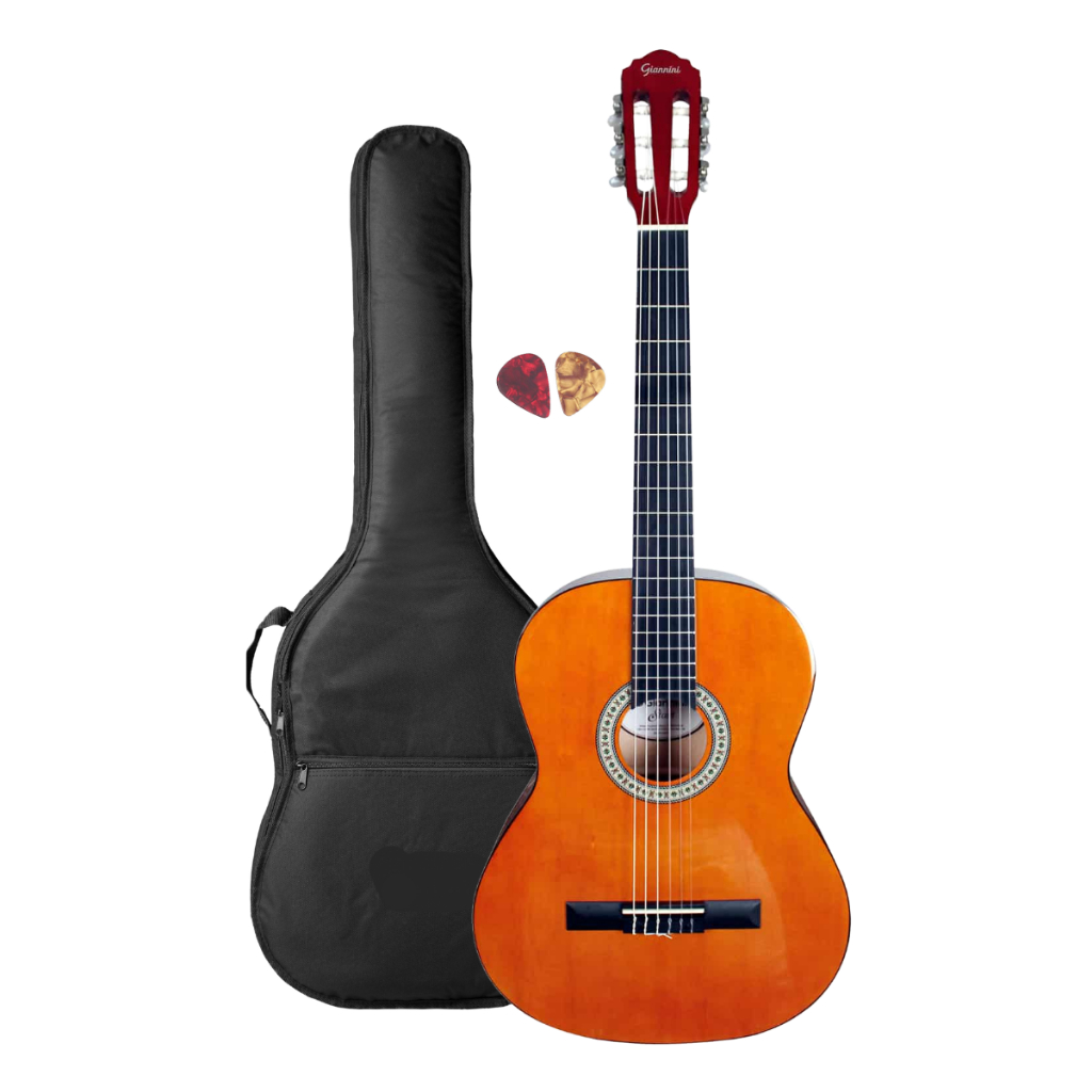 Violão Iniciante Clássico Destro Giannini Start N-14 N Natural Brilhante cordas de Nylon + capa