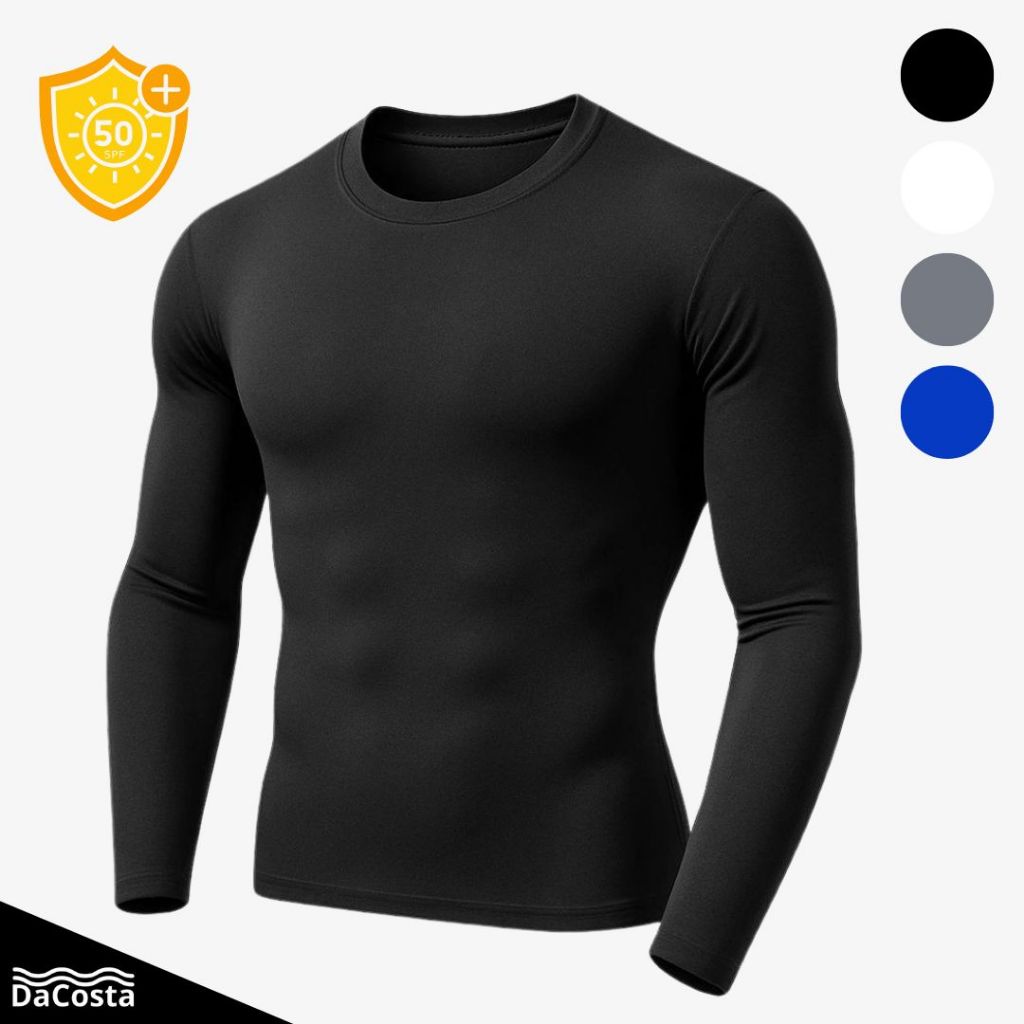 Camiseta Manga Longa UV50+ pra Esportes ao Ar Livre Academia de DryFit com Proteção Solar ...