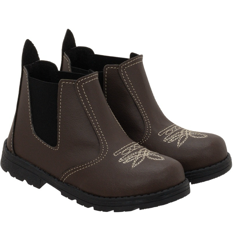 Bota jeca infantil, botina, botinha country elástico,menino menina, cores: preta e café. linda e confortável do 20 ao 34