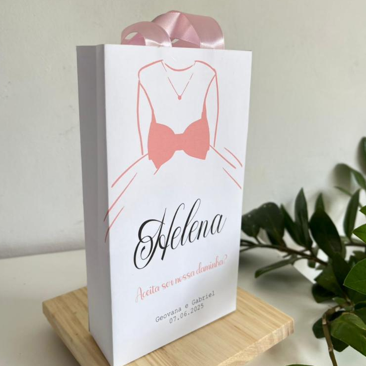 Sacola Convite DAMA, FLORISTA vestido | Casamento |Daminhas e Pajem| Todas as cores em Oferta na Shopee