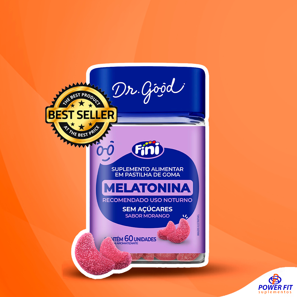 Melatonina Sem Açúcar Morango 60 Gomas - Fini Dr. Good
