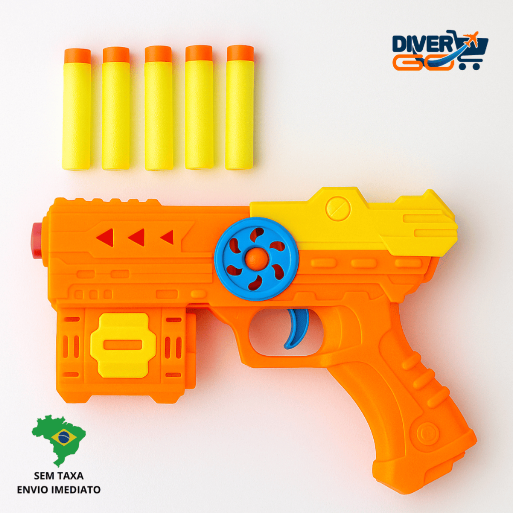Arminha Nerf de Brinquedo com 3 e 5 Dardos Para Crianças Lança Dardos Brinquedo