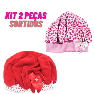 Kit 2 Boina Bebê infantil Touca aplique e lacinho em Oferta na Shopee