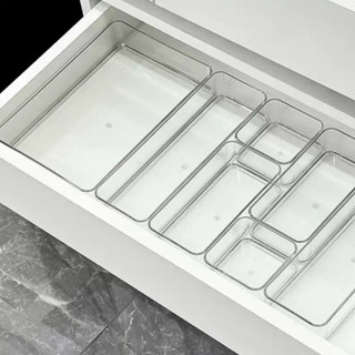 Conjunto 7 Organizadores Multiuso para Gavetas, Armários, Geladeiras Potes em Acrílico