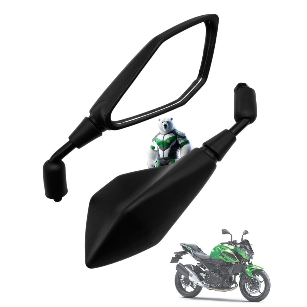 Retrovisor Modelo Z400 Haste Curta Para Motos Yamaha