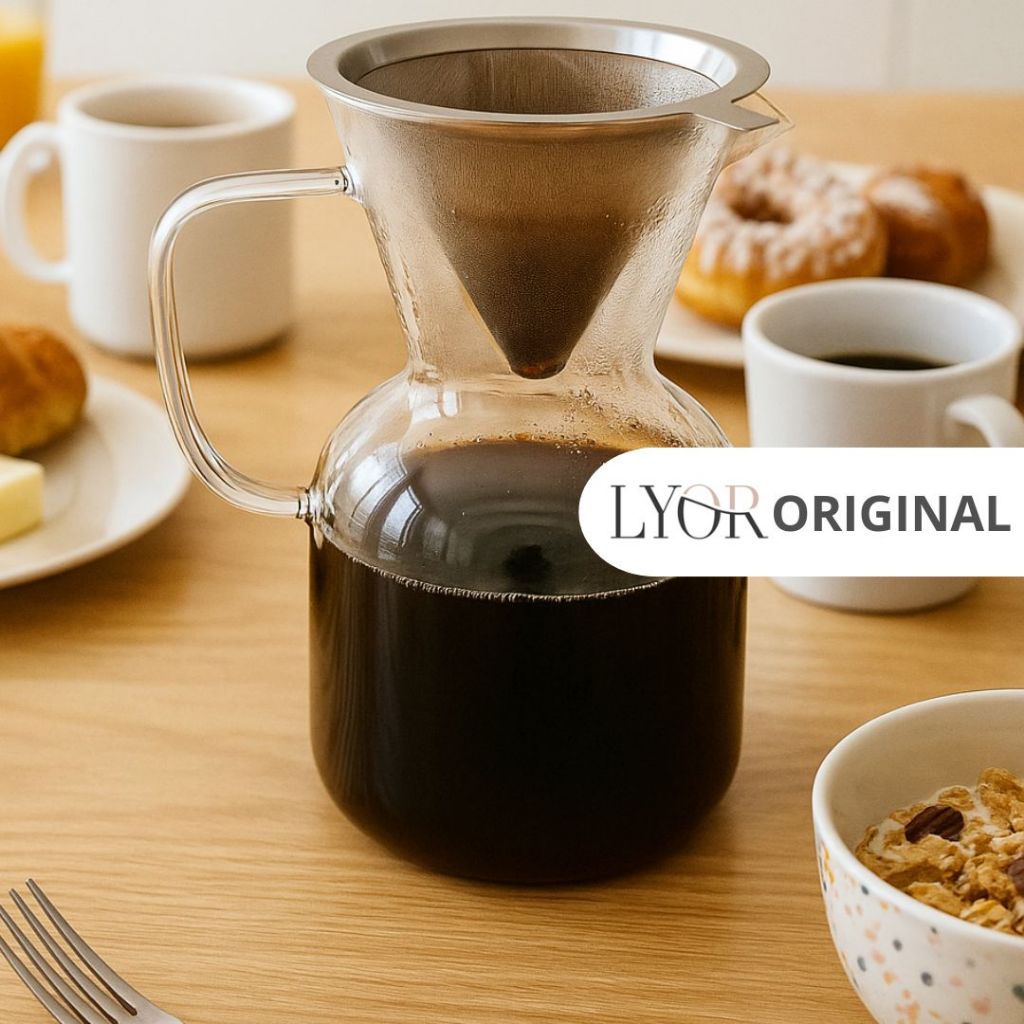 Cafeteira de Vidro C/ Filtro de Aço Inox 800ml - Lyor