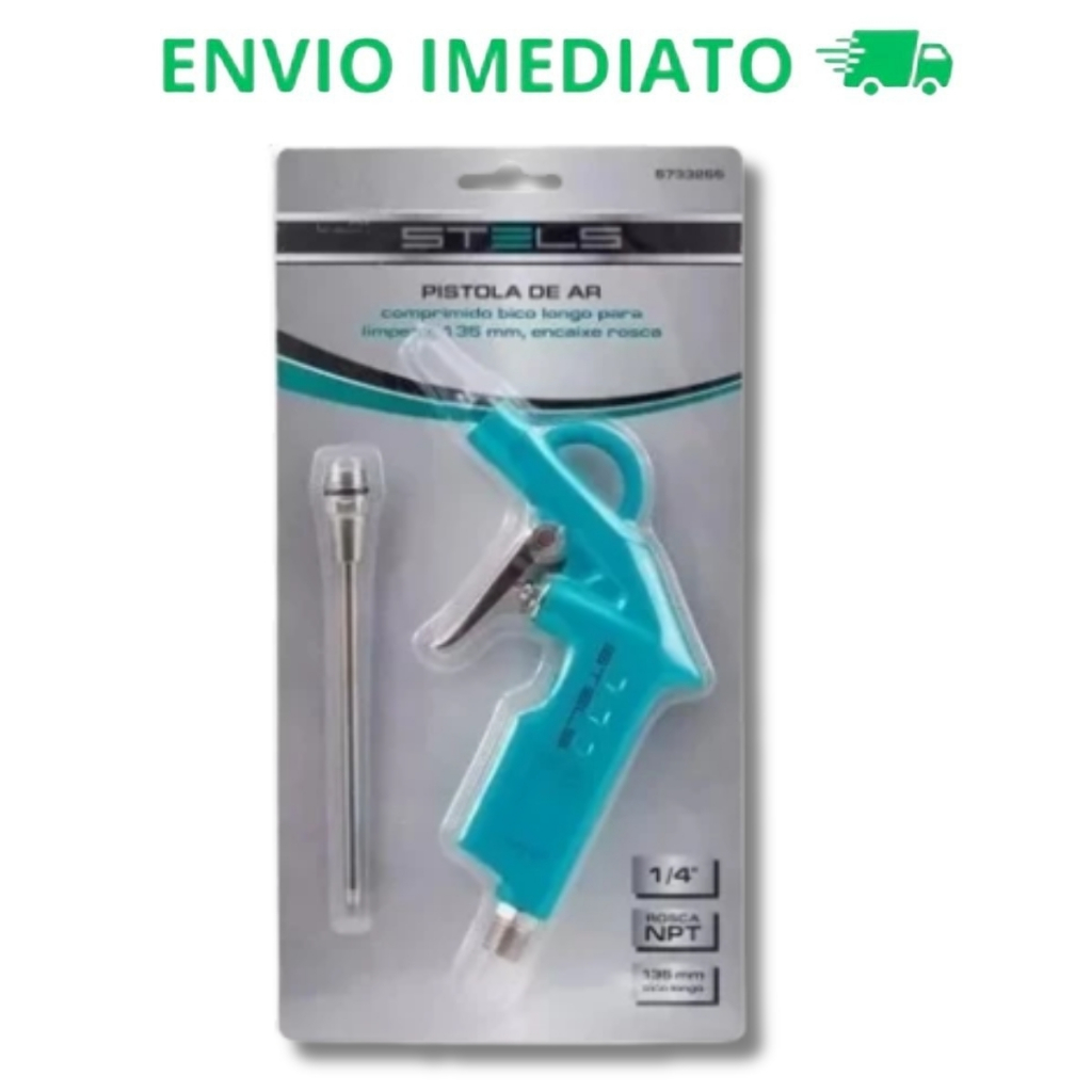 Pistola De Ar Comprimido Limpeza Bico Longo 135mm Rosca 1/4 - Stels