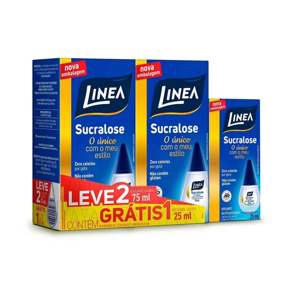 Kit Adoçante Líquido Sucralose Linea Leve 2 75ml + 1 25ml
