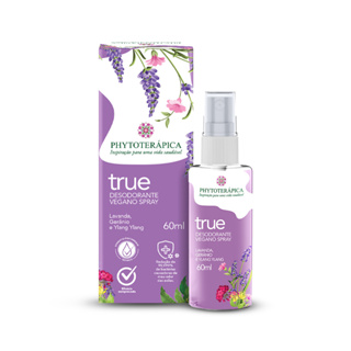 Phytoterápica Desodorante Spray Vegano True 60ml – Proteção Natural com Óleos Essenciais Florais em Oferta na Shopee