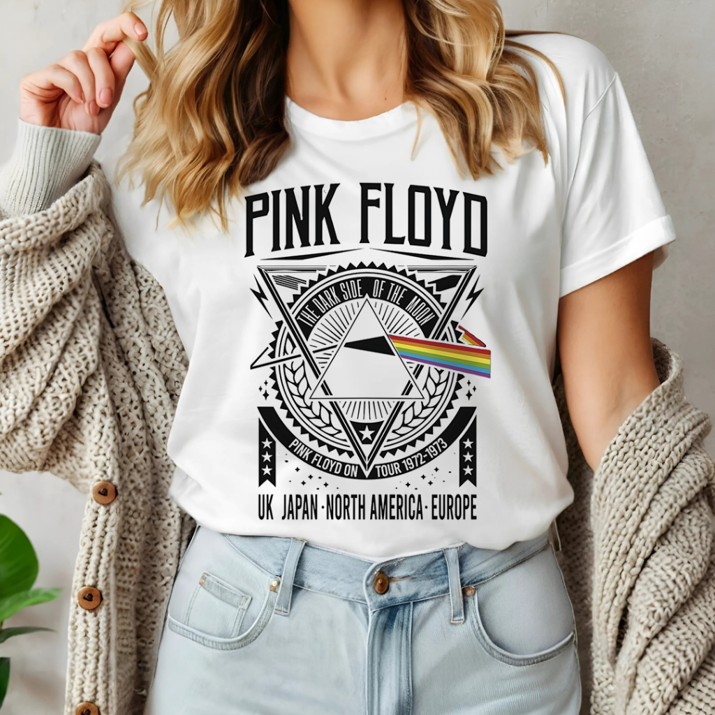 Camiseta e Baby Look Feminina Banda de Rock, Camiseta de Banda, Queen, ACDC, KISS, Rolling Stones, Bon Jovi, Pink Floyd