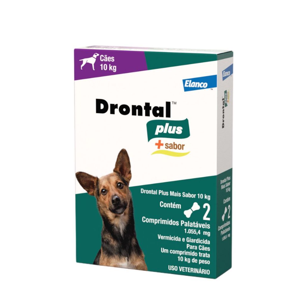 Vermífugo Drontal Plus Carne Cães 10kg 2 Comprimidos Giardia - Elanco em Oferta na Shopee