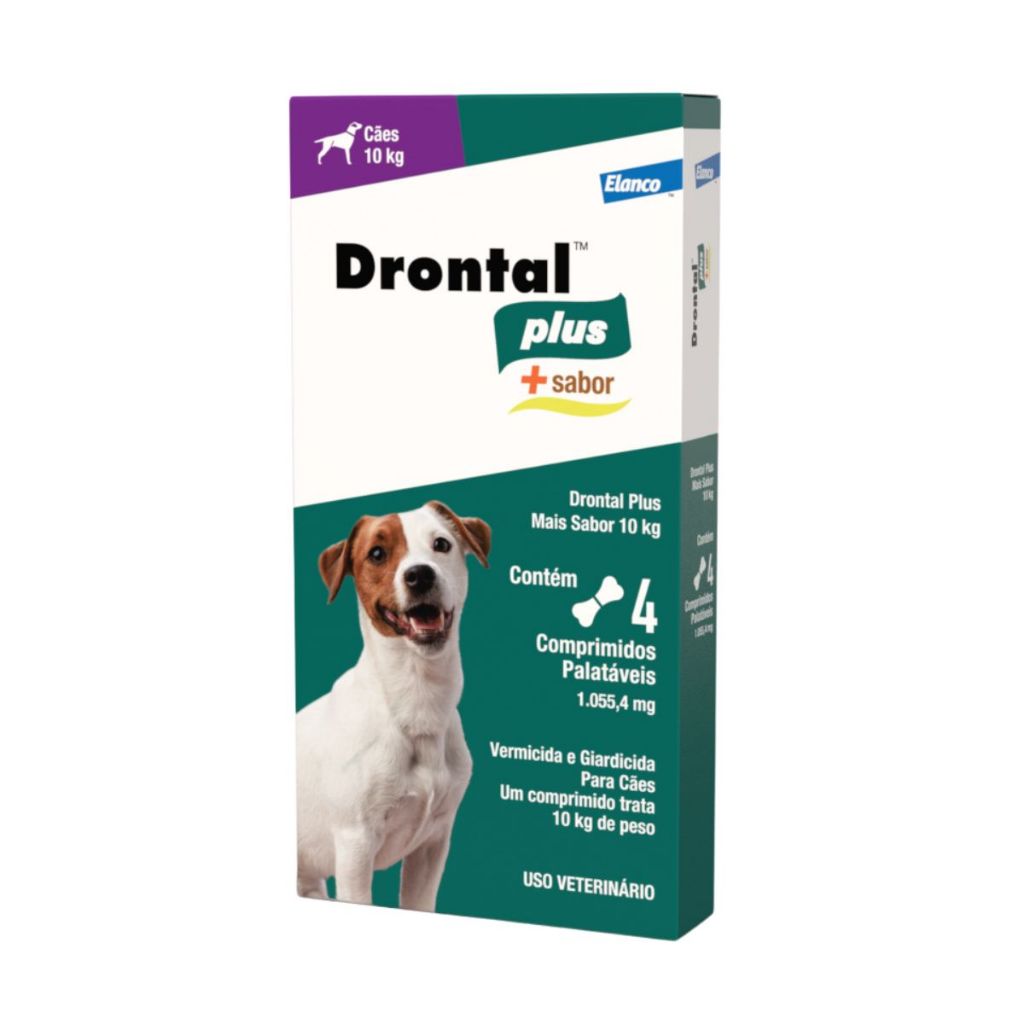 Drontal Plus Carne Cães 10kg Vermifugo 4 Comprimidos Giardia - Elanco em Oferta na Shopee