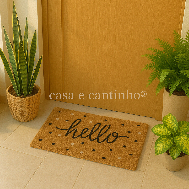 Tapete Capacho Fibra e Borracha de Coco Porta Varanda Churrasqueira Recepção em Oferta na Shopee