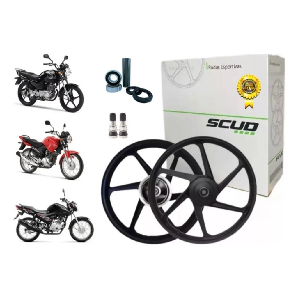 Roda Liga Leve Alumínio 6p da Moto Yamaha Ybr 125 K Freio Lona