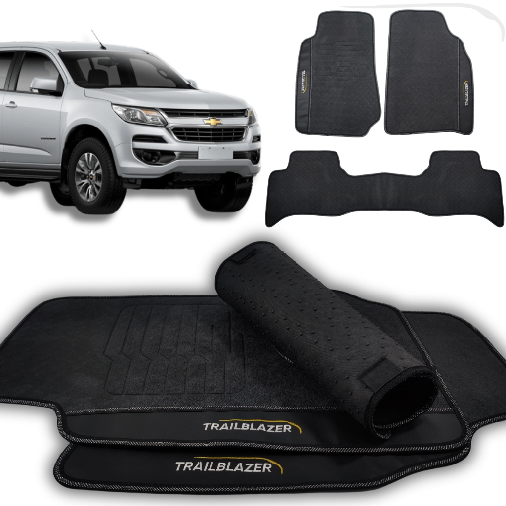 Tapete Para Nova Trailblazer CTDI LT e LTZ 2016 17 18 a 25 a 2027 Luxo Preto Ouro
