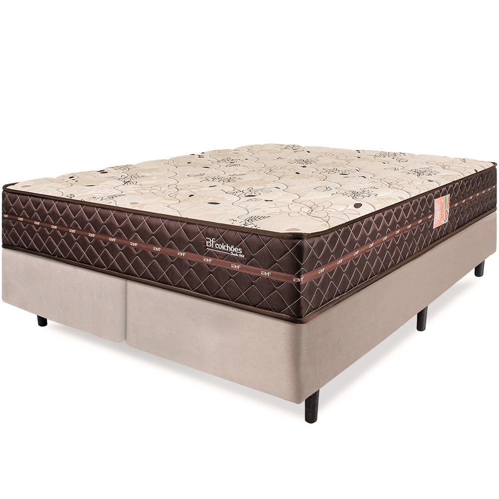 Cama Box Colchão Queen Ortopédico Firme Espuma D33 Antialérgico Certificado 158x198x54cm BF Colchões - Home & Living