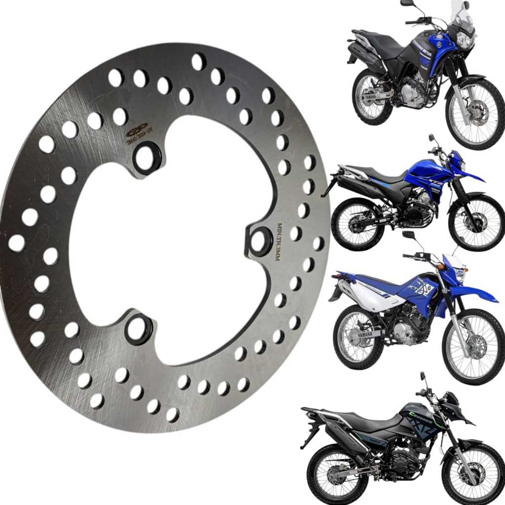 Disco de Freio Xtz 250 Lander Traseiro 2007 a 2024 Tenere 250 2015 2016 2017 2018 2019 Crosser 150