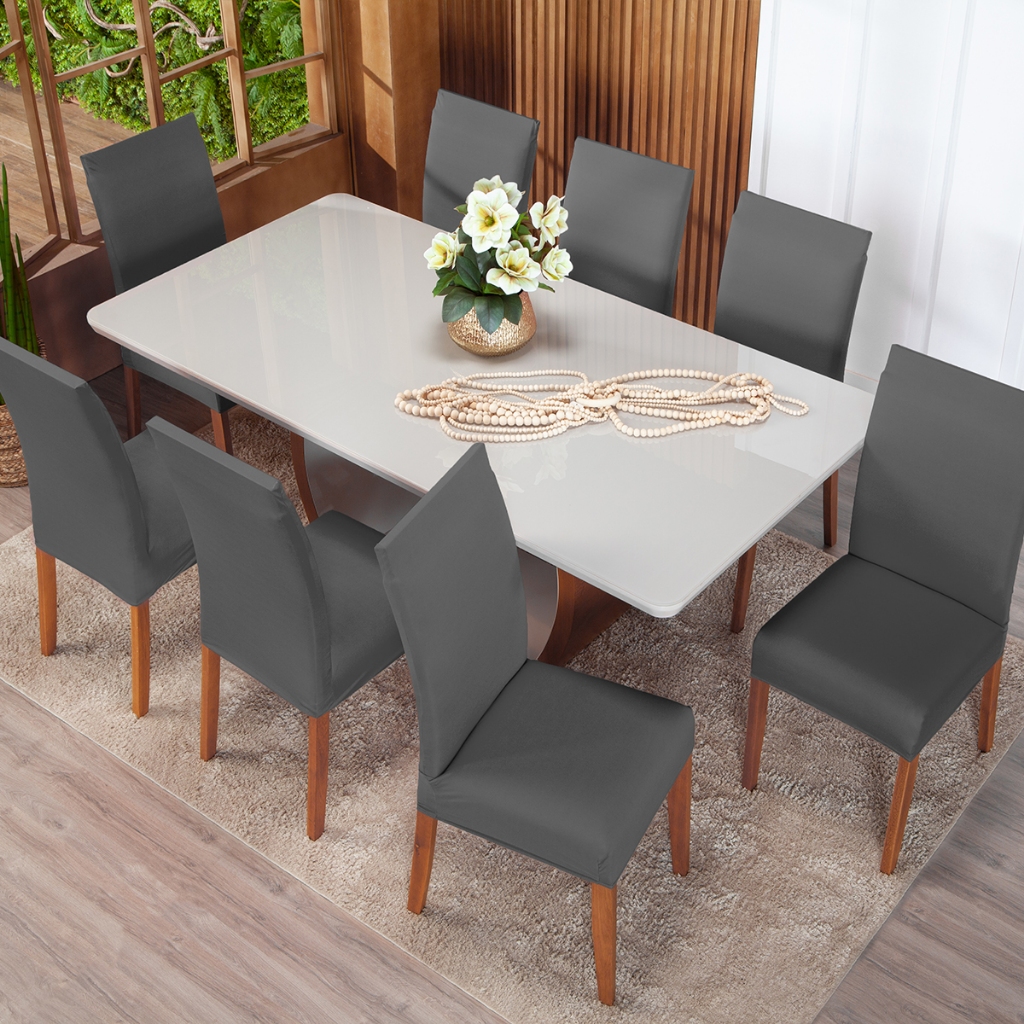 Kit 8 Capas De Cadeira Para Mesa de Jantar Decoração Festas