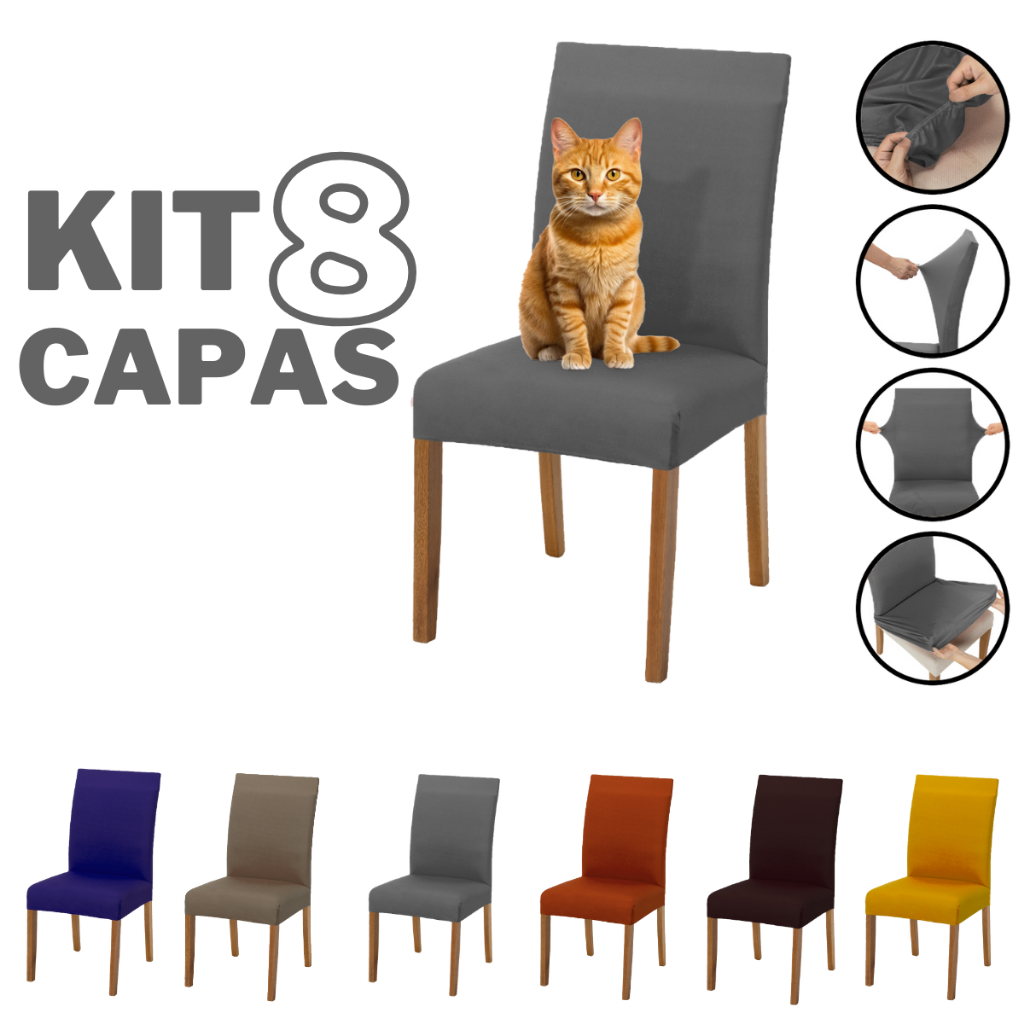 Kit 8 Capas De Cadeira Para Mesa de Jantar Decoração Festas em Oferta na Shopee