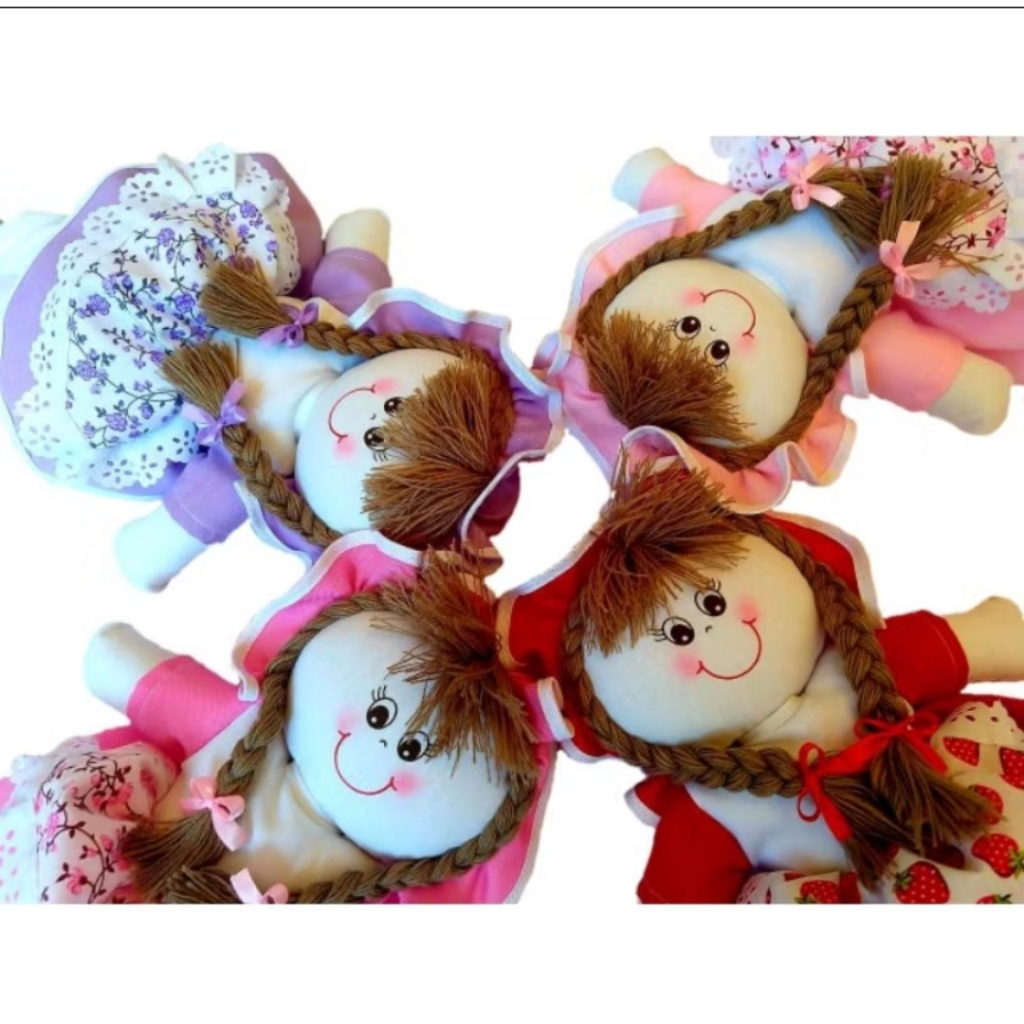 Boneca de Pano Artesanal 35cm kit 12 unidades Bonecas Gaia