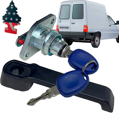 Cilindro Maçaneta Tampa Baú Fiat Fiorino 2004 a 2013 Com Chaves Jogo Puxador e Miolo Completo