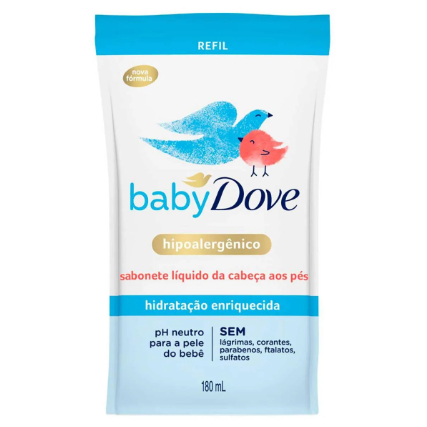 Sabonete Líquido Baby Dove Hidratação Enriquecida Refil 180 ml