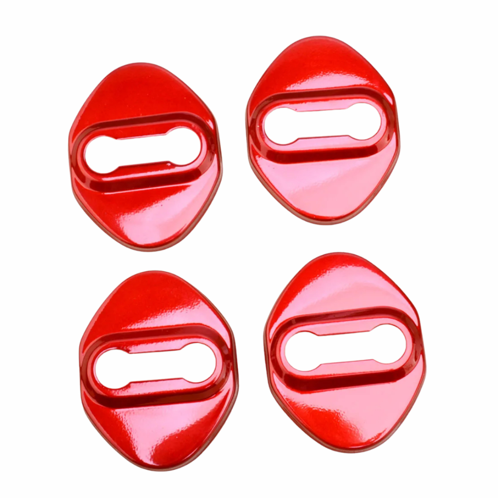 Kit 4 Peças Proteção Para Trava Fechadurade Porta de Carro Aço inoxidavel e Silicone Amortecedor