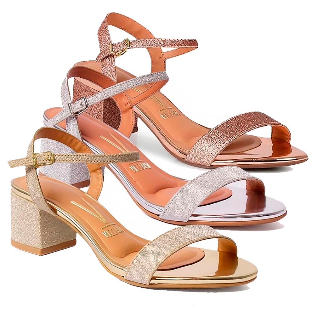 Sandalia Vizzano Salto Medio Bloco Festa Feminina 6291900 - Women Shoes