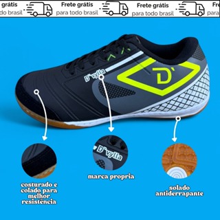 Chuteira D'vylla Futsal Original para Homens Solado Costurado e Estilo em Oferta na Shopee
