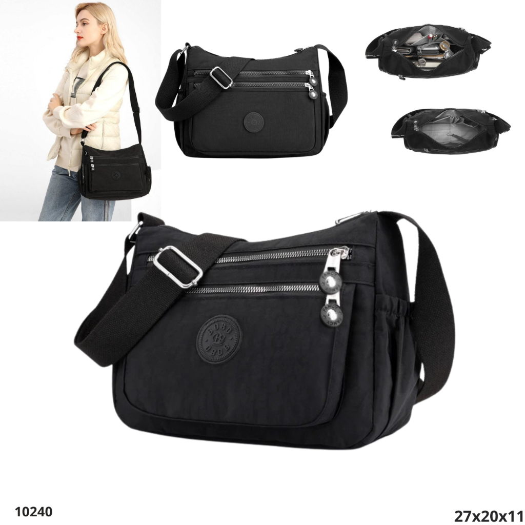 Bolsa Feminina Transversal Impermeável Nylon  Escola Trabalho Faculdade Academia Cores em Oferta na Shopee