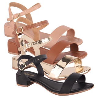 Sandália Feminina Salto Baixo Tira Grossa Moderna Casual Básica Confortável Promoção Macia Leve em Oferta na Shopee