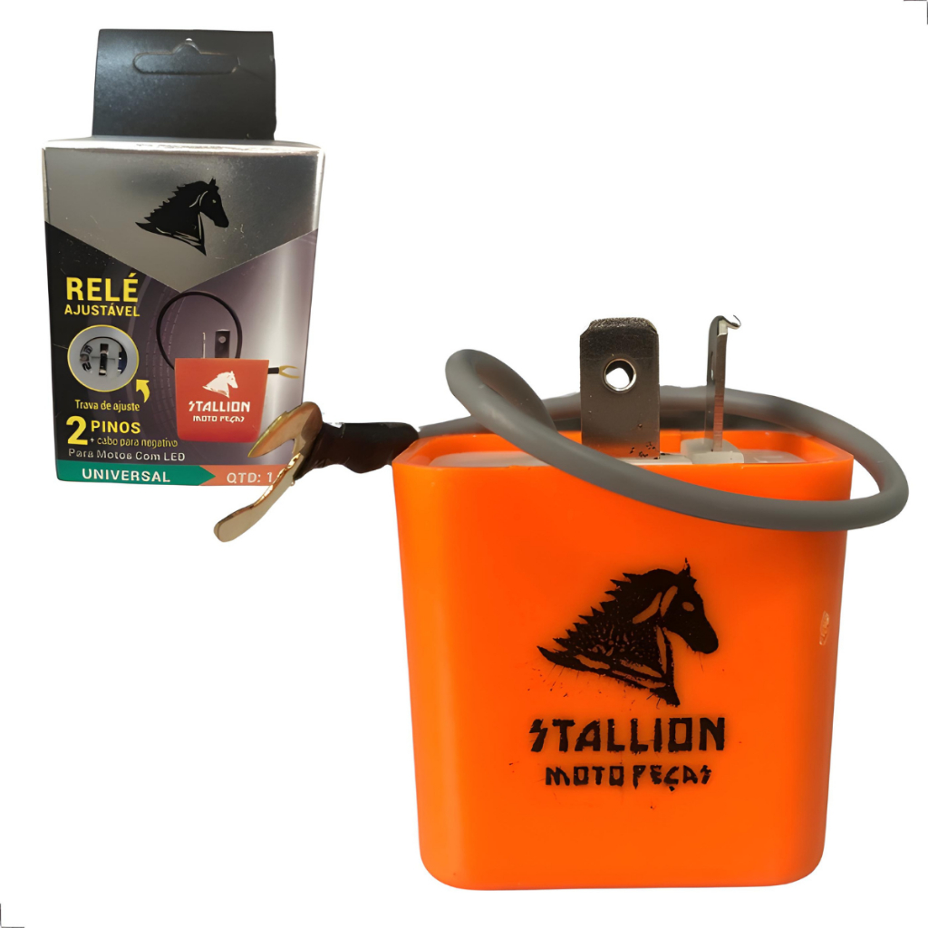Relé Stallion 2 Pinos Pisca Led Moto Universal 12V Ajustável Regulável Indicador Seta Universal
