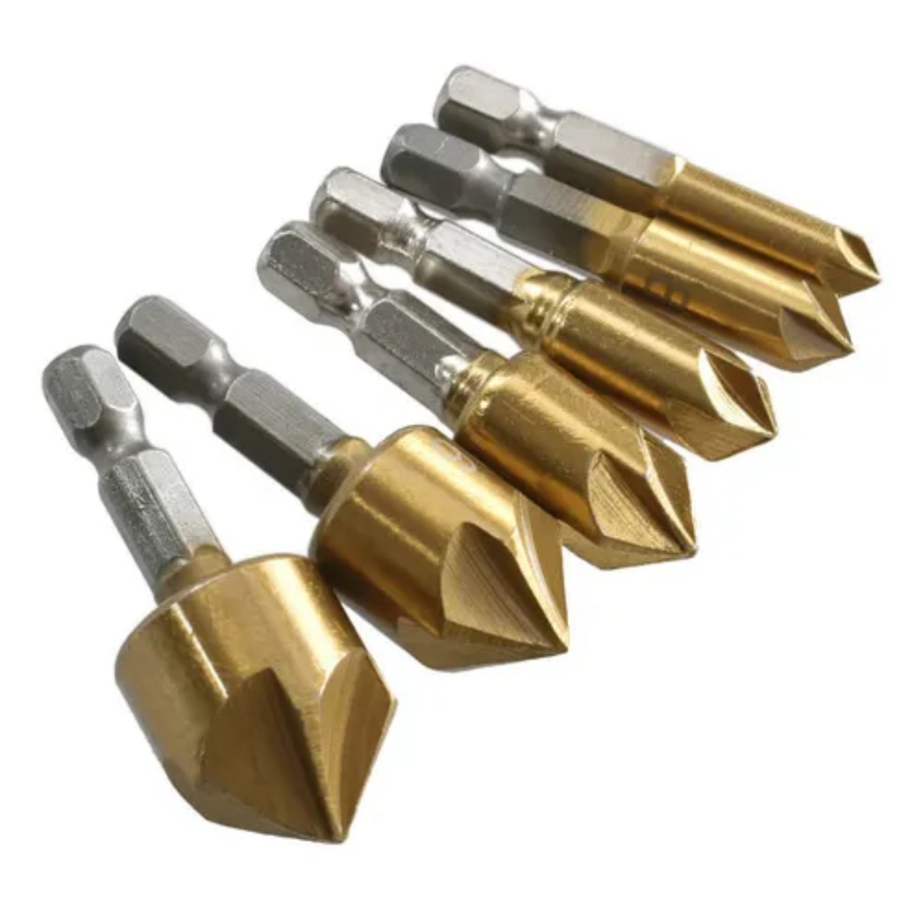 Jogo 6 Brocas Escareadoras Chanfrar Madeira Aluminio 6-19mm em Oferta na Shopee
