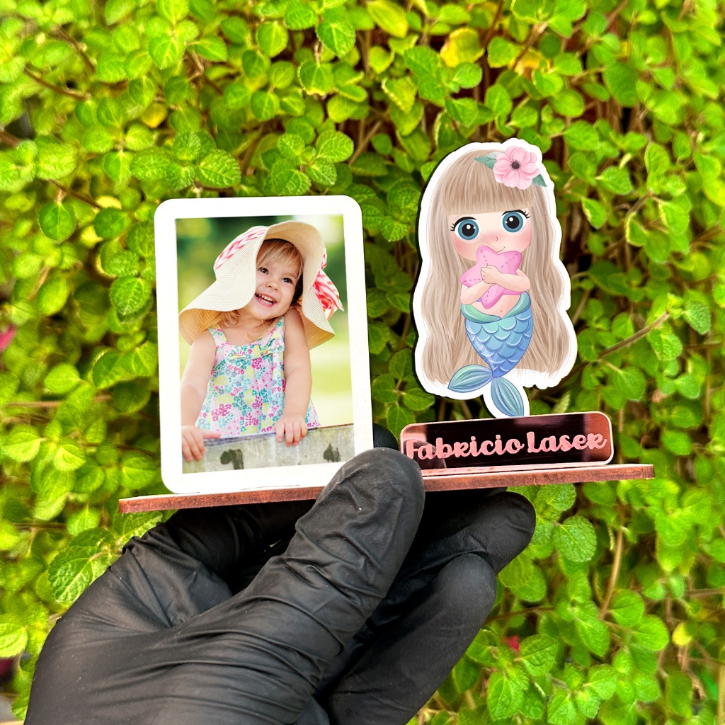 Kit Porta-retrato Fundo do Mar Fofura Mdf Adesivado para Foto Lembrancinha Aniversario Personagens
