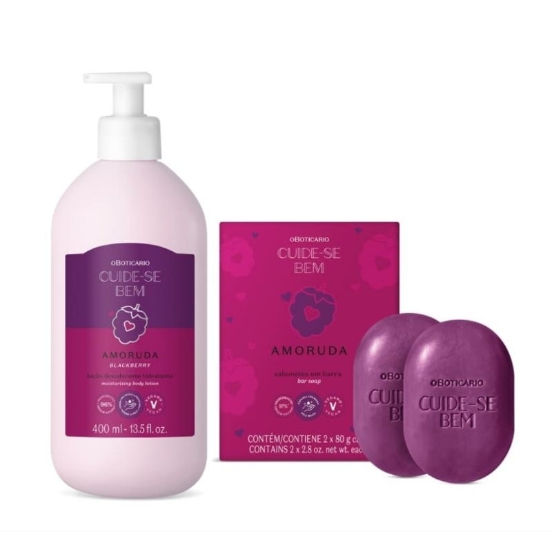 Combo Cuide-se Bem Amoruda: Loção Corporal 20Oml + Sabonetes Em Barra 2x80g