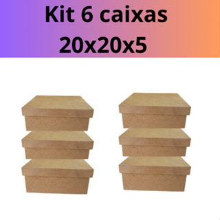 Kit 6 Caixa presente Personalizadas em MDF Cru 20x20x5 Padrinhos Convite Presente ,lembrancinhas cx 20x20 em Oferta na Shopee
