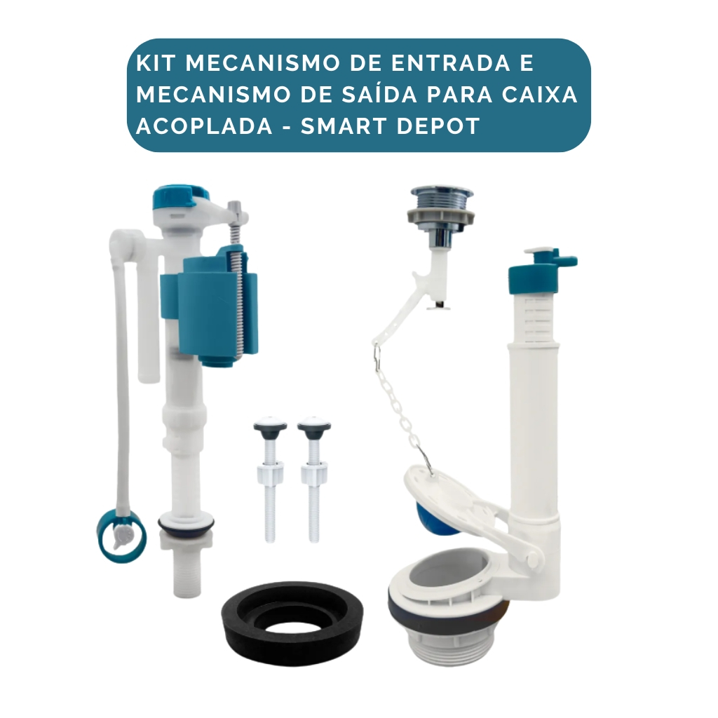 Kit Reparo Mecanismo De Entrada + Mecanismo De Saída Para Caixa Acoplada + valvula - Smart Depot
