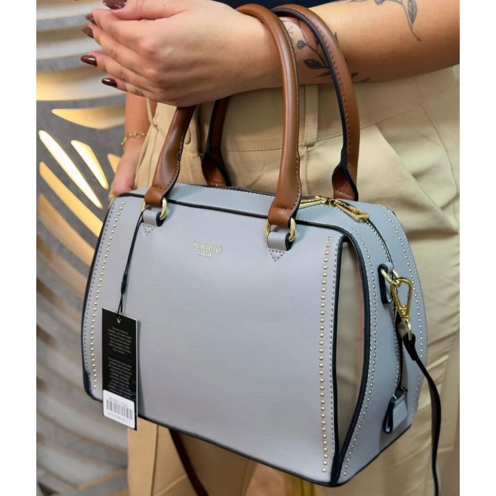 Bolsa Feminina Veryrio Baú Alça de Ombro e Transversal Dia a Dia Trabalho Casual Reforçada