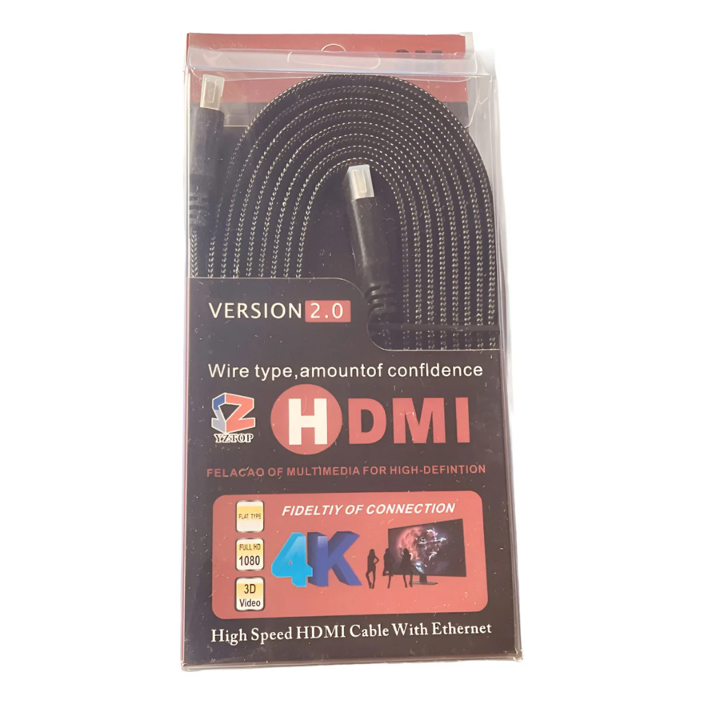 Cabo HDMI 5m 4K Ultra HD 2.0 High Speed com Conectores Banhados a Ouro e Tripla Blindagem