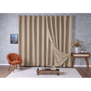 Cortina Voil Gaze De Linho 4,00 x 2,30/ 2,40/ 2,50/2,60/2,70/2,80 c/Forro de Microfibra em Oferta na Shopee