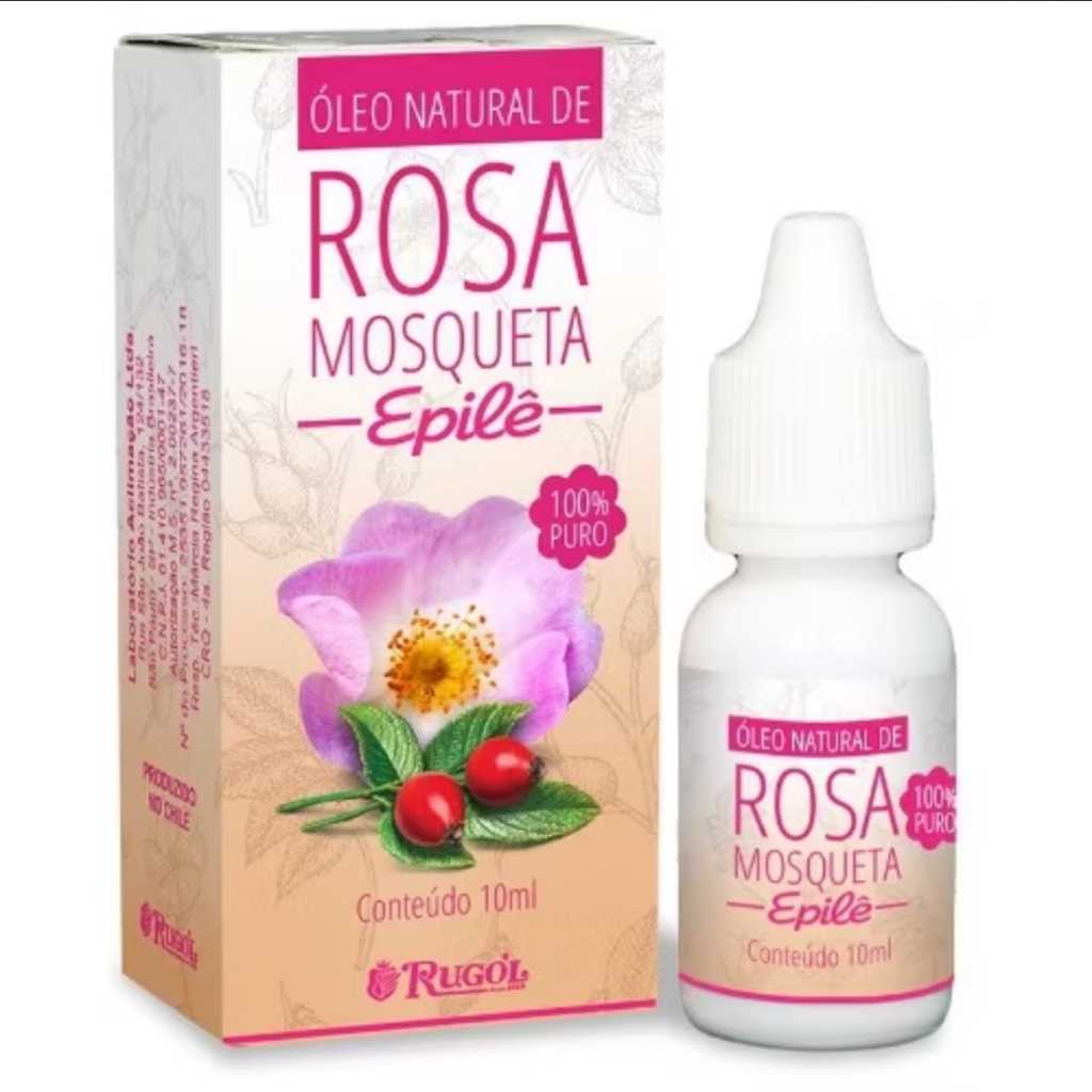 Óleo 100% Puro de Rosa Mosqueta 10ml Rugol Epilê em Oferta na Shopee