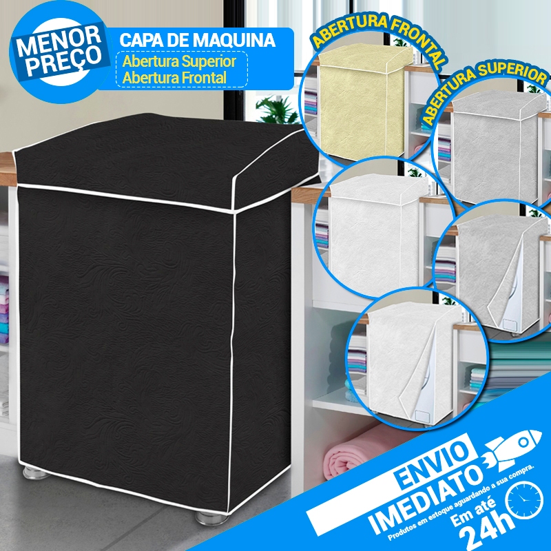Capa Maquina de Lavar Tampa e Saia Brastemp Electrolux 9kg 10kg 11kg 12kg 13kg 14kg 15kg Flanelada