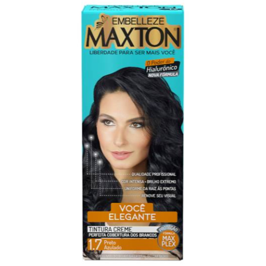 Tintura Maxton Mini N.1.7  Preto Azulado em Oferta na Shopee