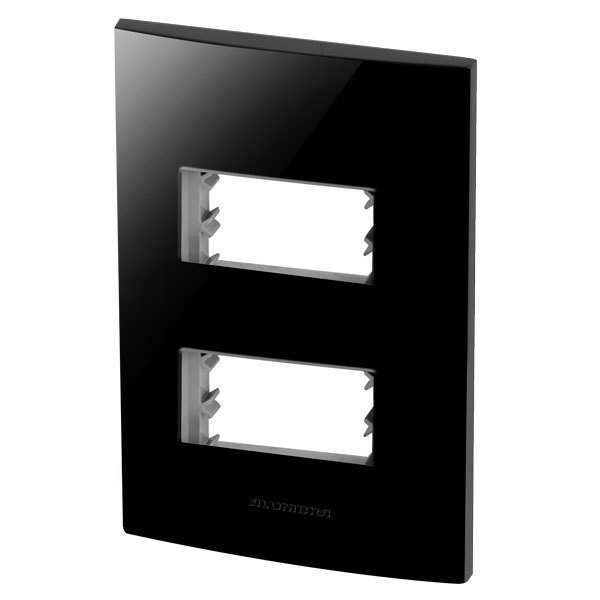 Placa 4x2 2 Módulos Inova Pro Class 85527 Alumbra Blackpiano Cor Preto