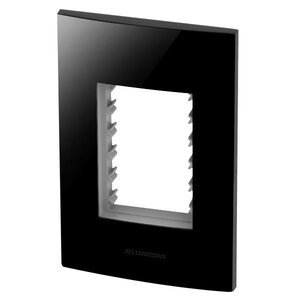 Placa 4x2 3 Módulos Alumbra Inova Pro Class Blackpiano 85528 Cor Preto