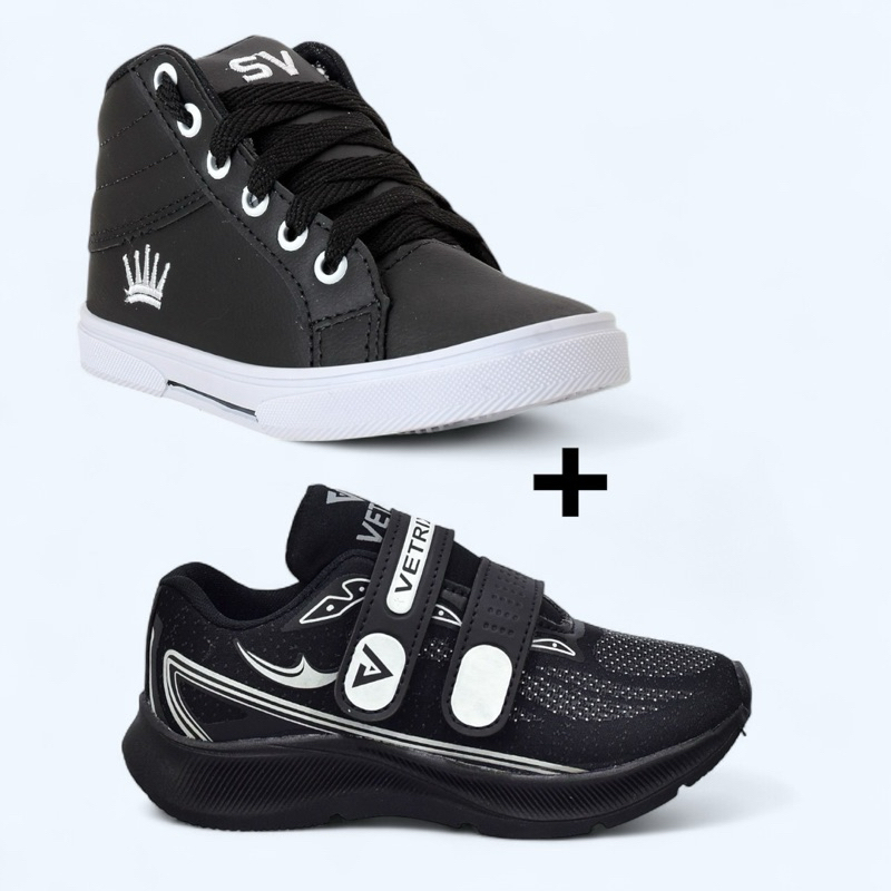 COMBO 2 PARES KIT Botinha + Tênis volta as aulas Infantil FEMININO MASCULINO