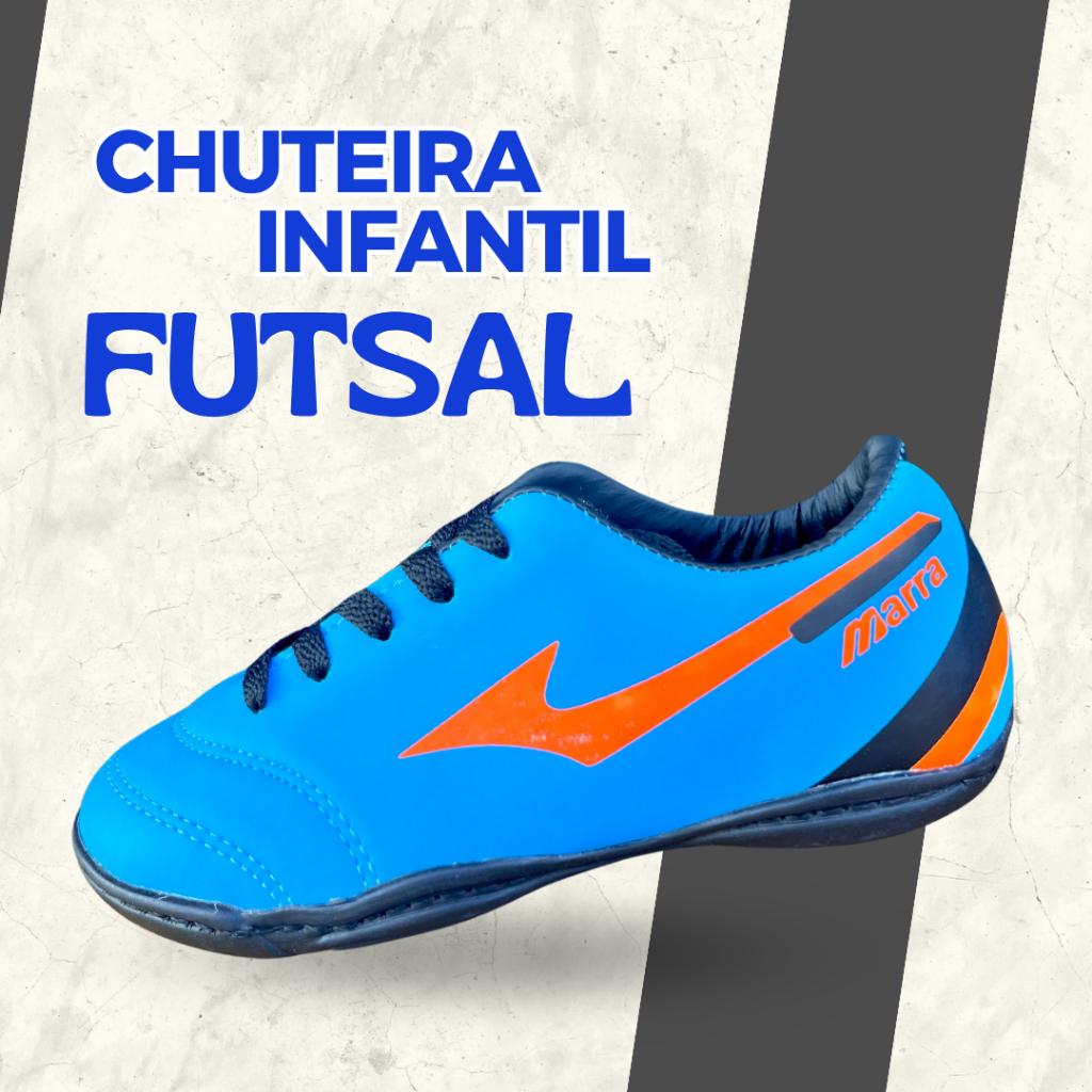 Tênis Chuteira FUTSAL INFANTIL 👍🏼 ENVIO RÁPIDO Costurada Super Reforçada Salão Futebol Unissex